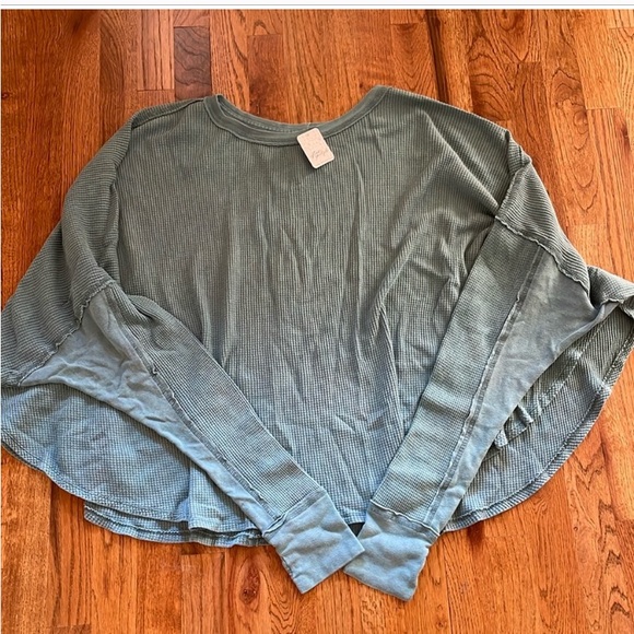 NWT Free People thermal tee silver pine XS/S - Picture 5 of 6